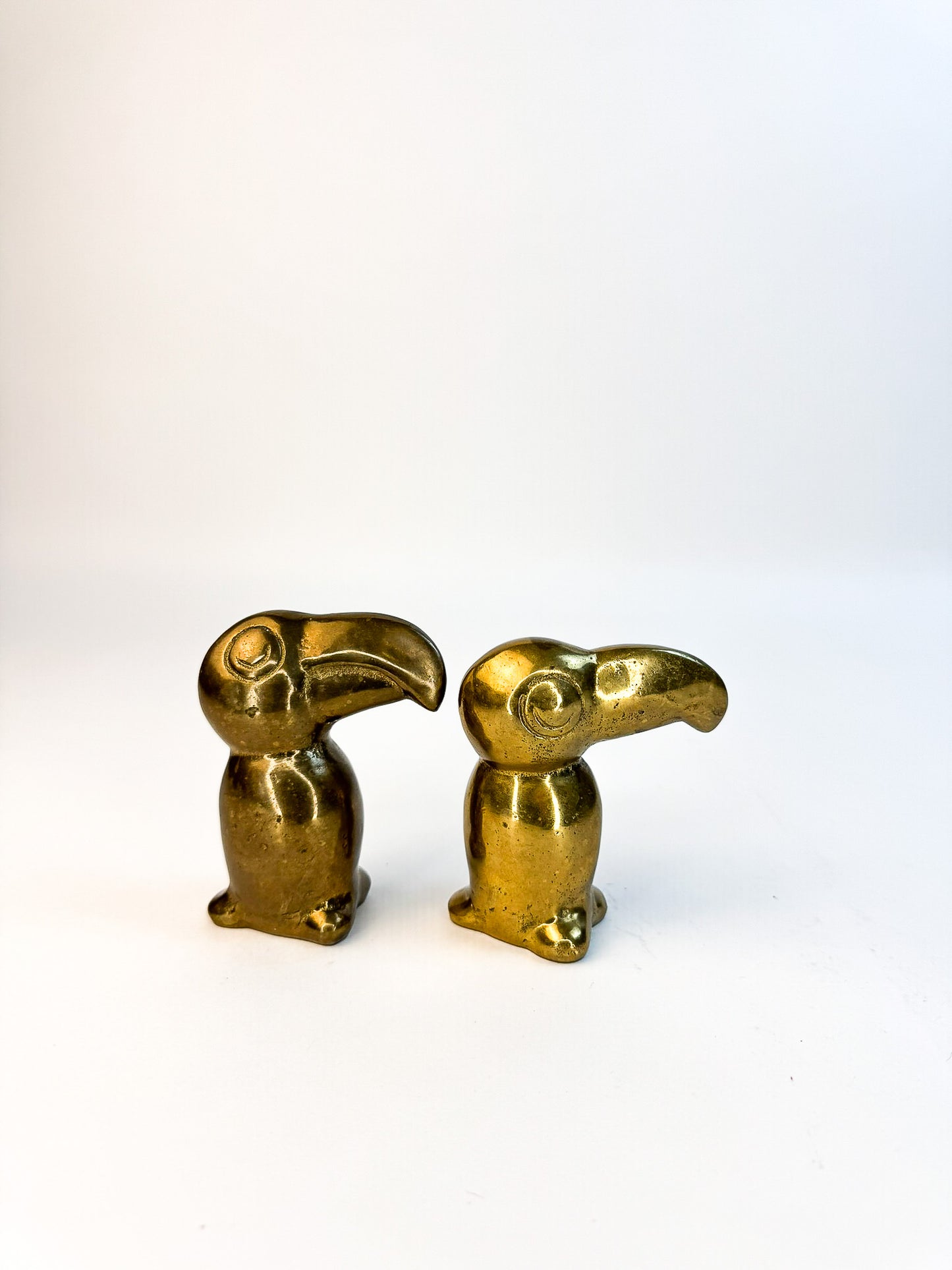 Brass Toucan Birds Pair
