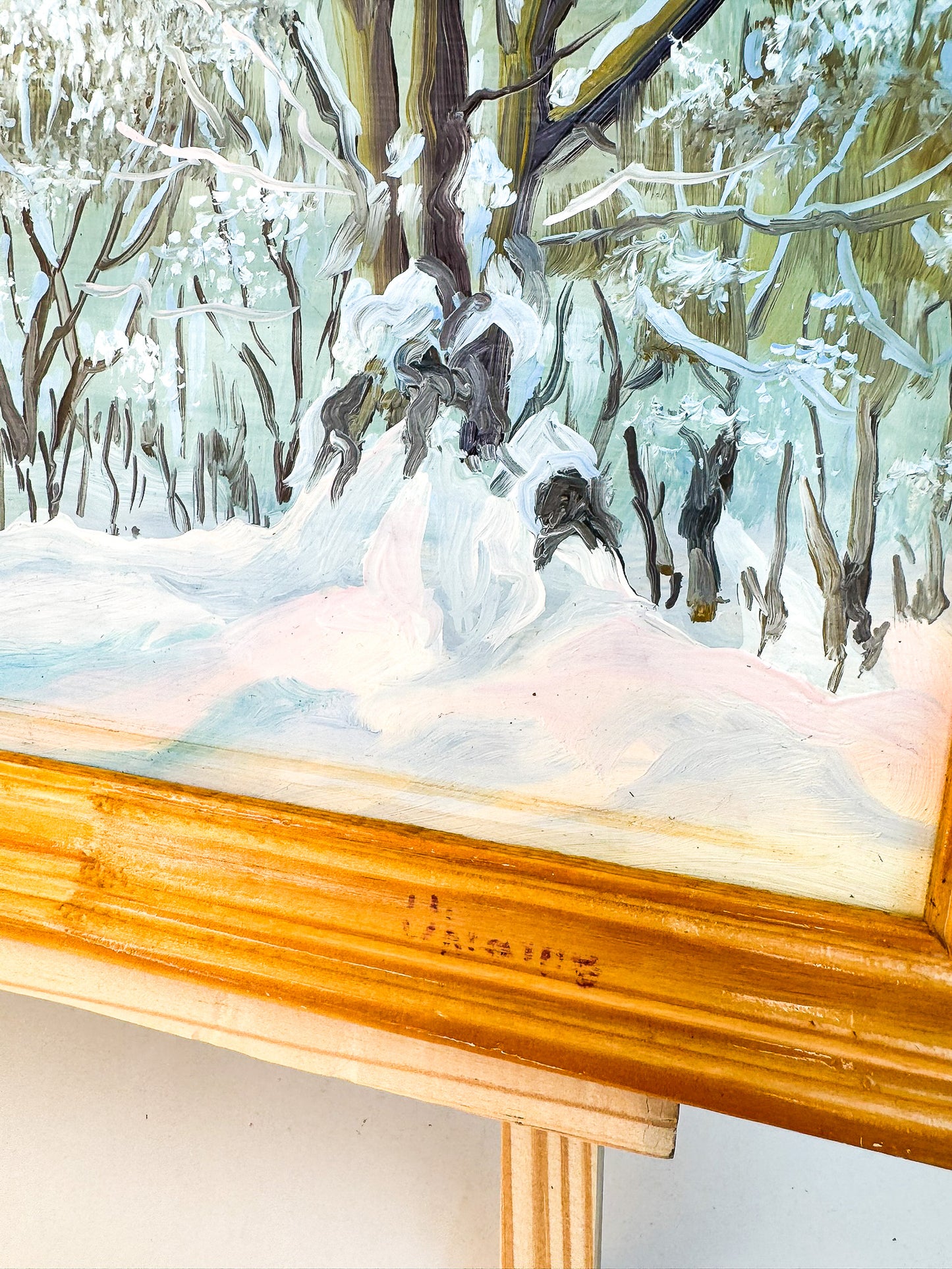 Snowy Basilica Ukraine Original Painting Artist Signed
