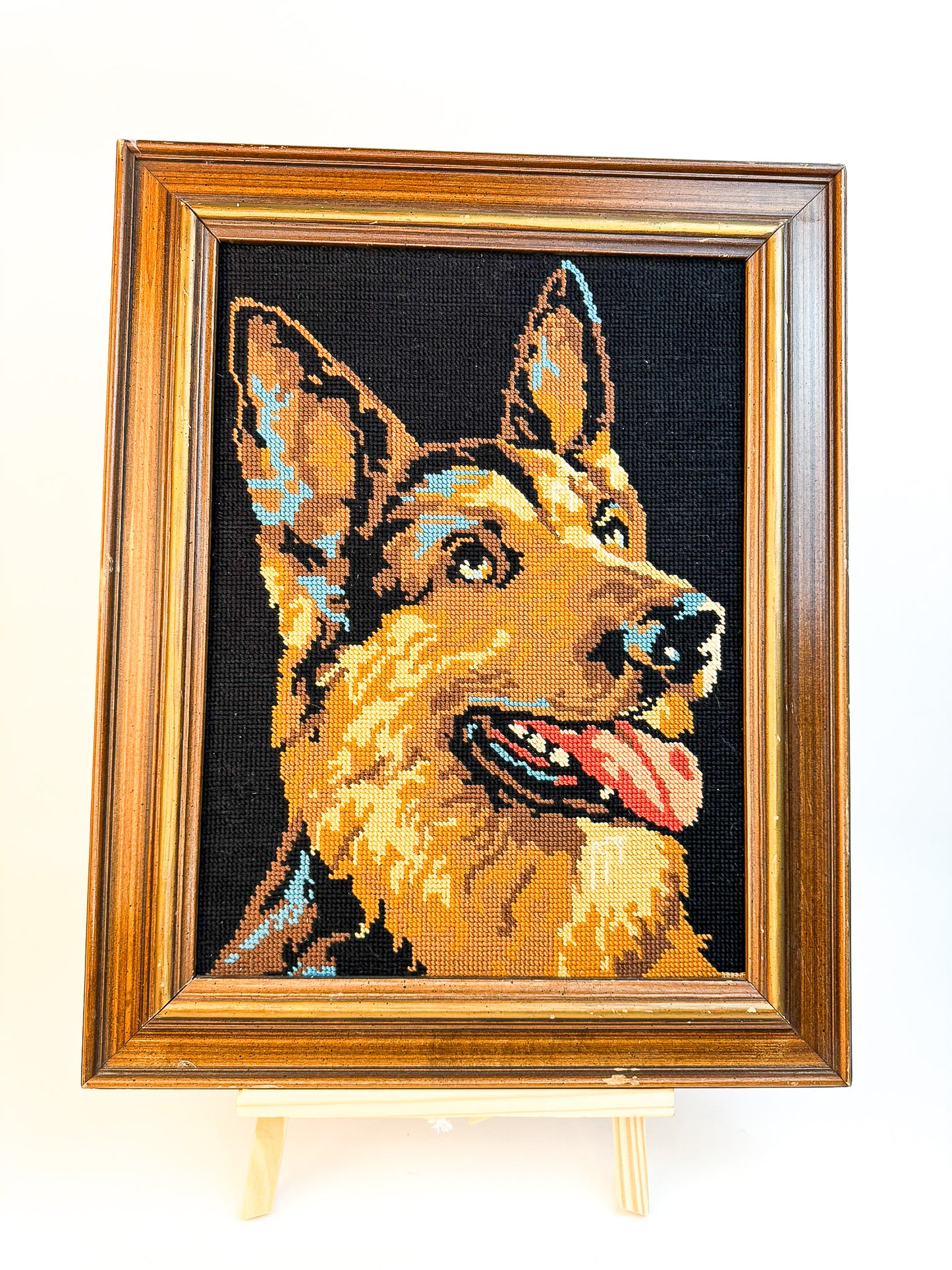 Framed Needlepoint German Shepard