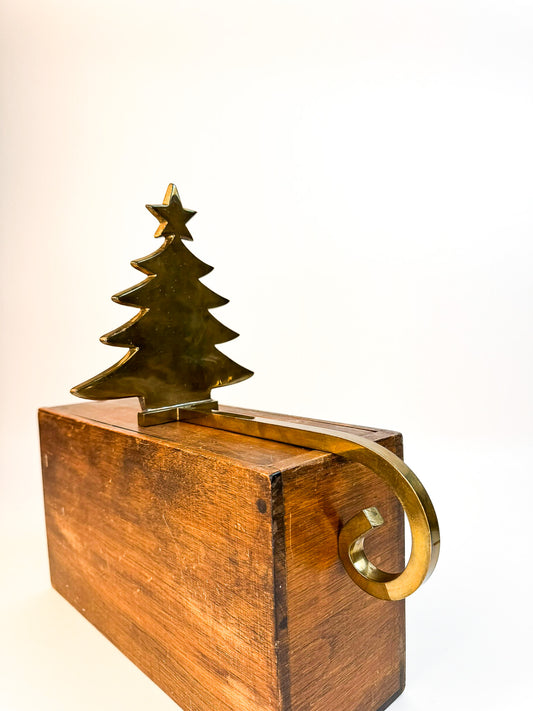 Brass Christmas Tree Extended Stocking Hook