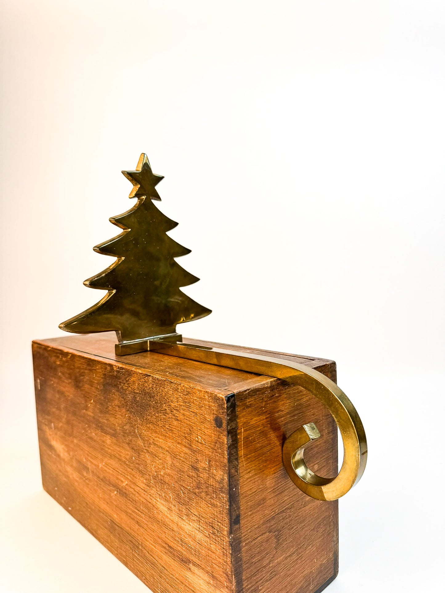 Brass Christmas Tree Extended Stocking Hook