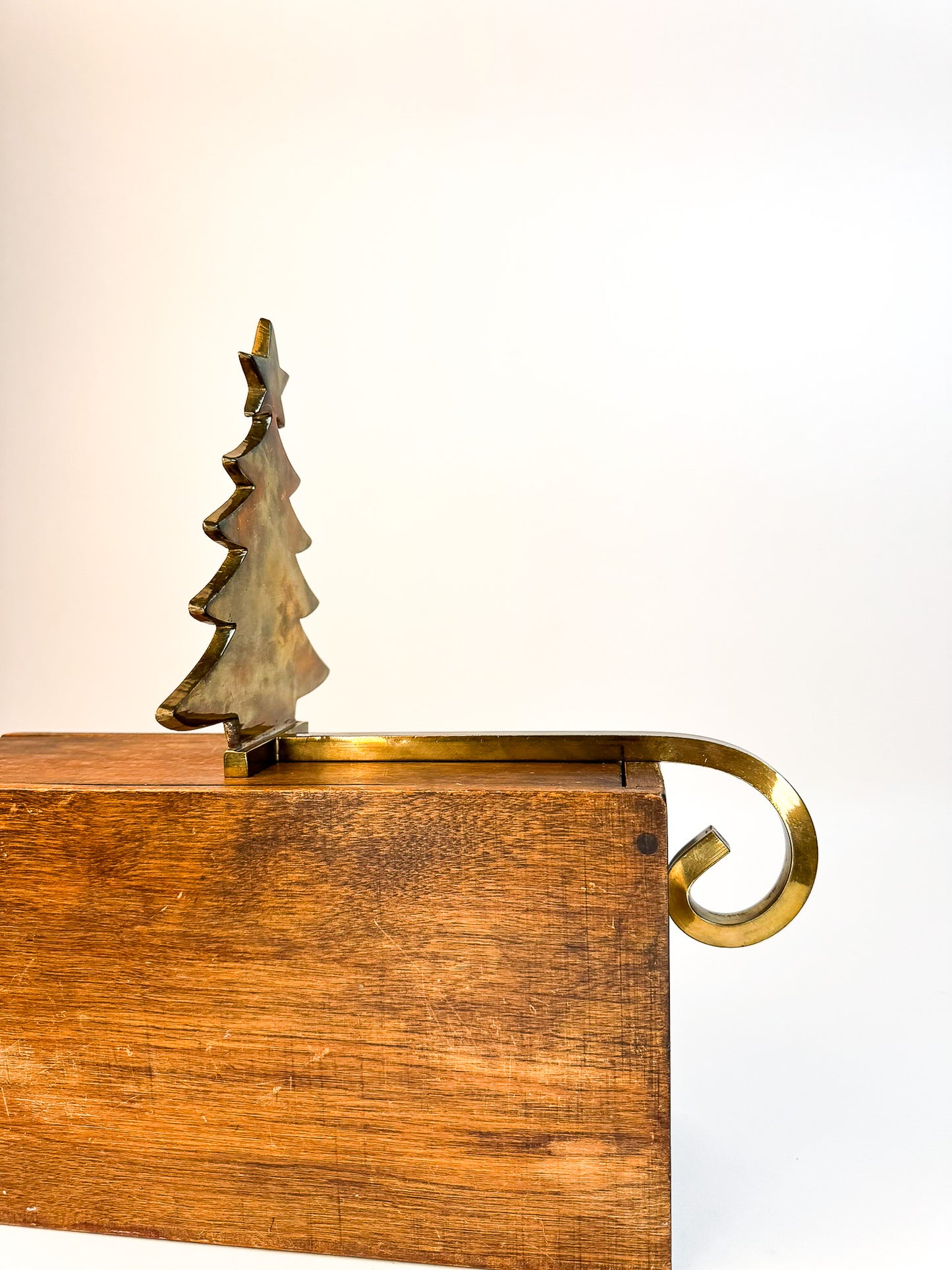 Brass Christmas Tree Extended Stocking Hook
