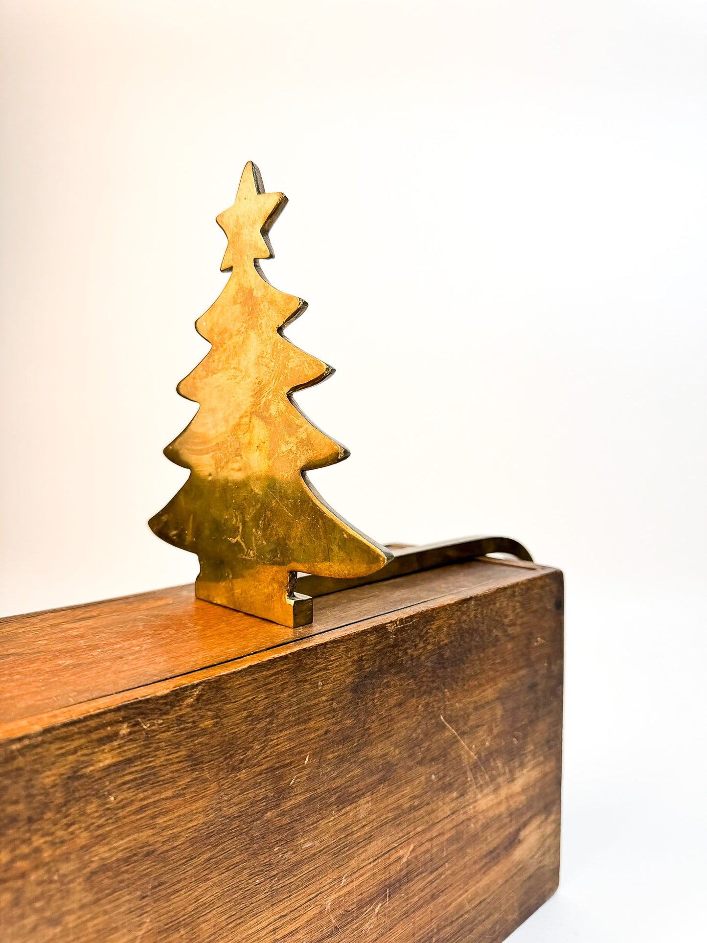 Brass Christmas Tree Extended Stocking Hook