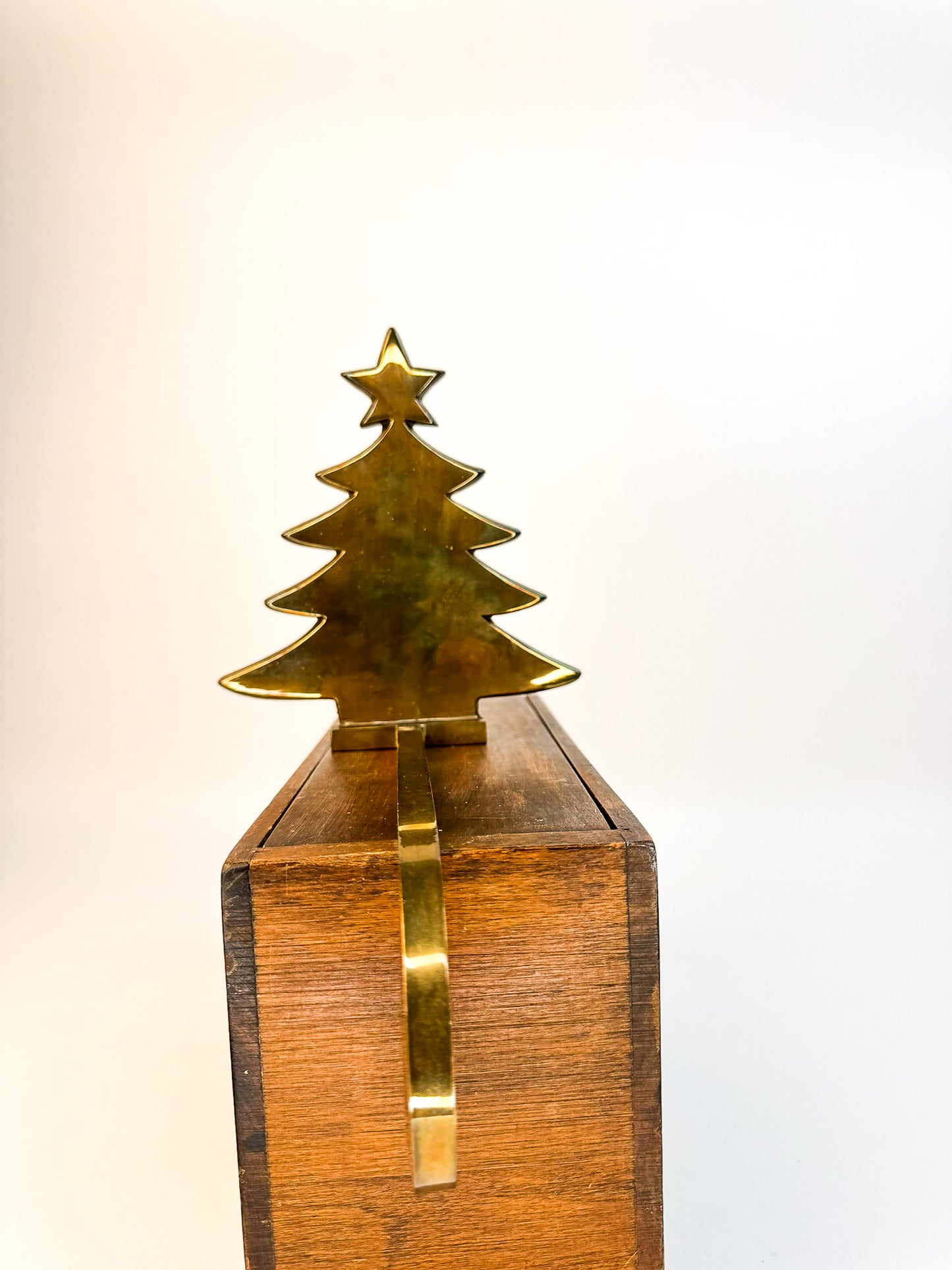 Brass Christmas Tree Extended Stocking Hook