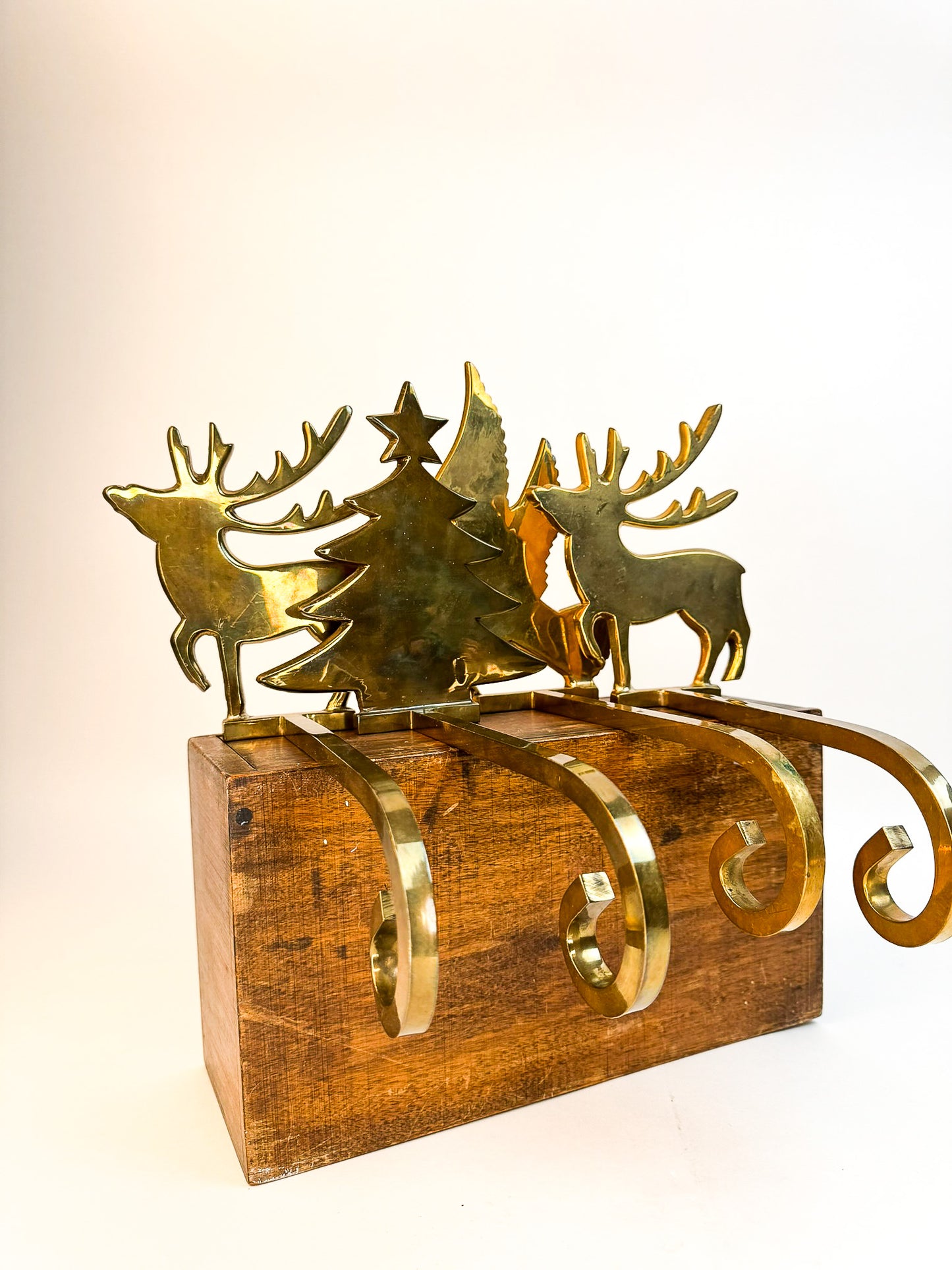 Brass Christmas Tree Extended Stocking Hook